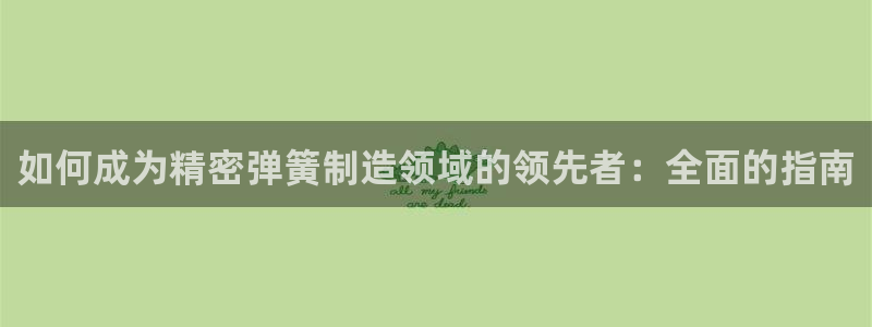下载彩神v8：如何成为精密弹簧制造领域的领先者：全面的指南