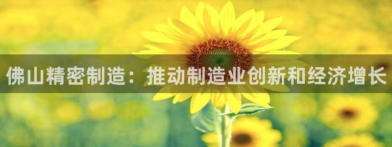 彩神争霸官方登录：佛山精密制造：推动制造业创新和经济增长
