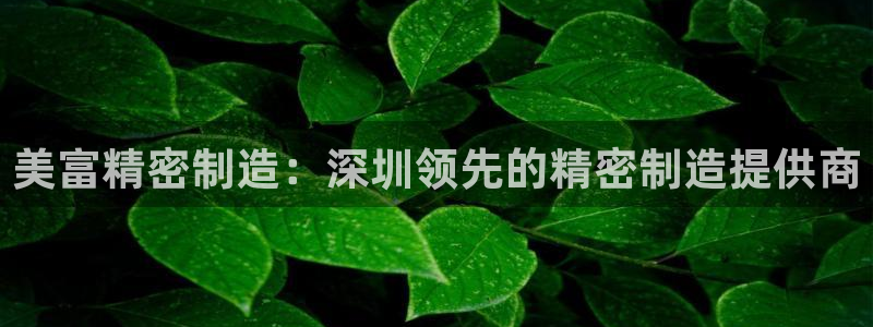 彩神vlll官网网上购彩：美富精密制造：深圳领先的精密制造提供商