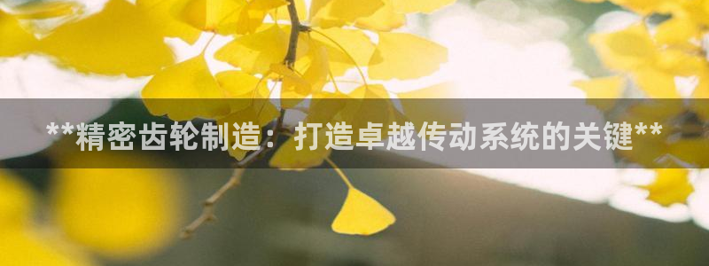 彩神v|：**精密齿轮制造：打造卓越传动系统的关键**