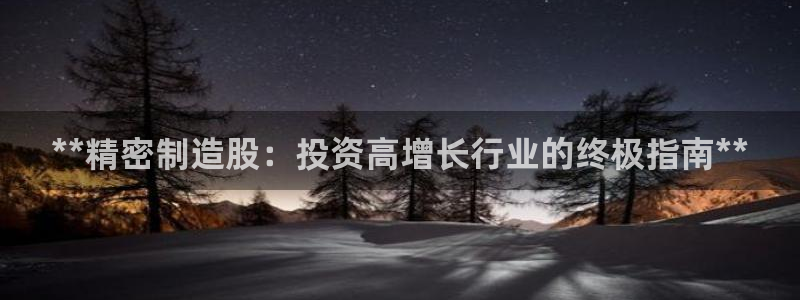 彩神是正规平台吗安全吗：**精密制造股：投资高增长行业的终极指南**