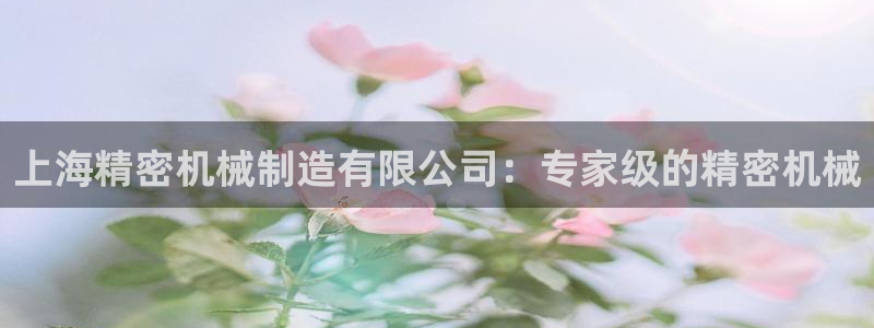 彩神vⅲ下载安装：上海精密机械制造有限公司：专家级的精密机械