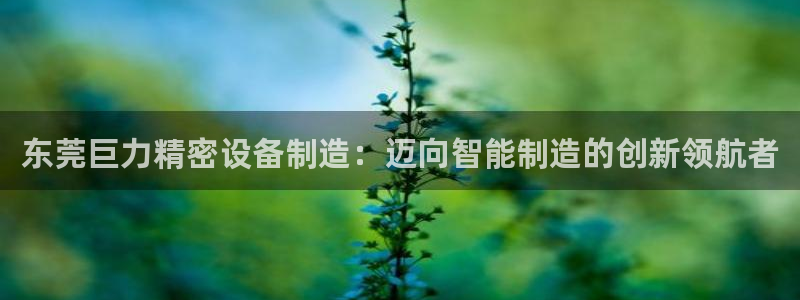 彩神v8首页：东莞巨力精密设备制造：迈向智能制造的创新领航者