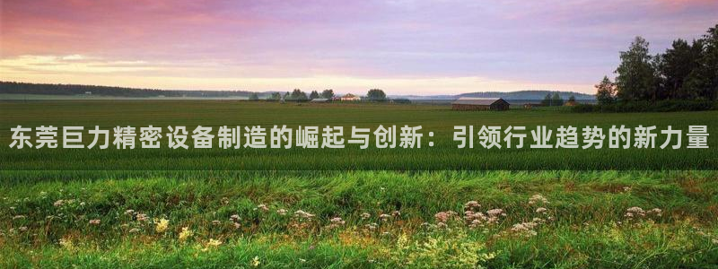 彩神8官网下：东莞巨力精密设备制造的崛起与创新：引领行业趋势的新力量