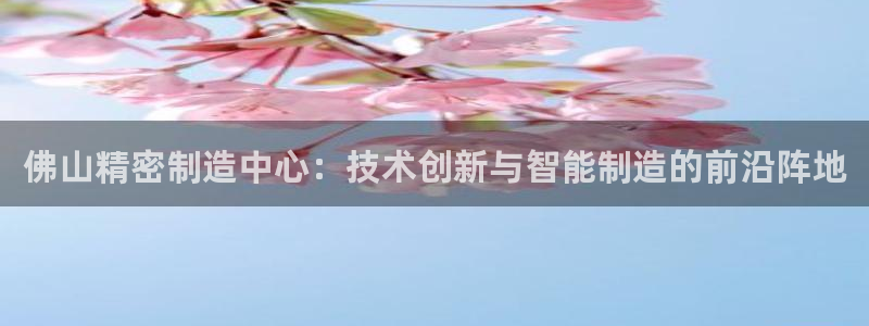 彩神iv真的能赚钱吗：佛山精密制造中心：技术创新与智能制造的前沿阵地